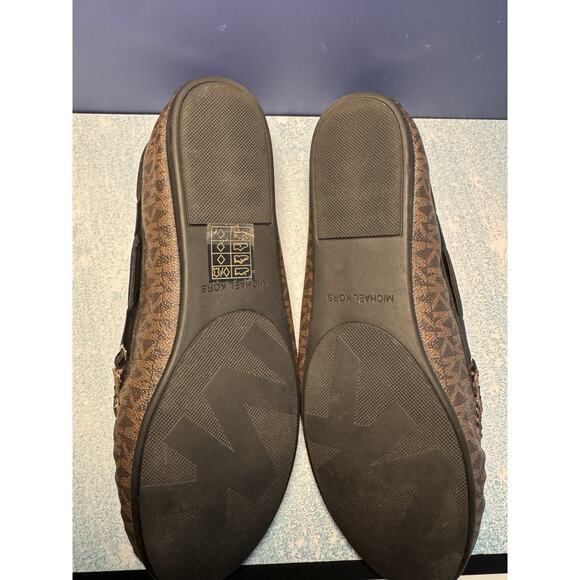 Michael Kors Sutton Moccasin Flats Loafers Signature Brown Black Size 10 - Picture 4 of 5